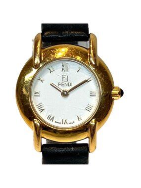 Fendi Watch Leather Quartz White Dial